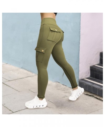 Cotton Leggings Print Athletic Leggings Fitness Women's Yoga Sports Pants Pants Leggings for Women Tummy Control Green-d $10....