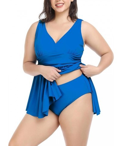 Women's One Piece Plus Size Swimsuits Tummy Control Swimwear with Boyshort Zig-white $12.41 Swimsuits