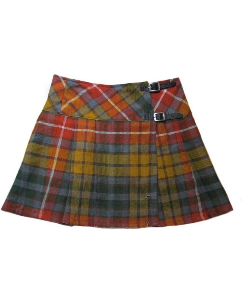 Womens 20" Plaid Knee Length Kilt Billie Skirt Leather Buckled Straps Antique Buchanan $16.75 Skirts