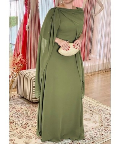 Mother of The Bride Dresses for Wedding Long Evening Formal Dress Chiffon Wedding Guest Groom Dresses with Cape Rose Pink $38...