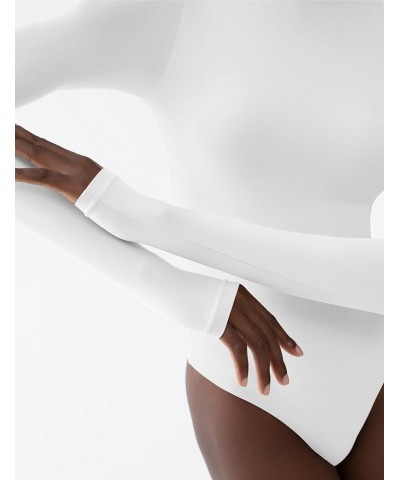 Women's Crew Neck Long Sleeve Bodysuit Sexy Tops Sharp Collection 12 Splashed White $15.30 Bodysuits