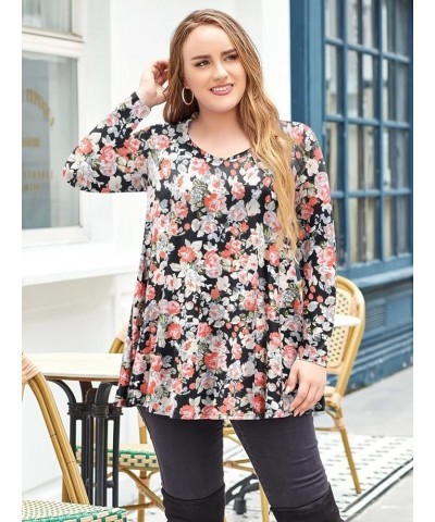 Long Sleeve Tunics Tops Plus Size for Women V Neck Loose Fit Flowy Clothing for Leggings A-black15 $15.65 Tops