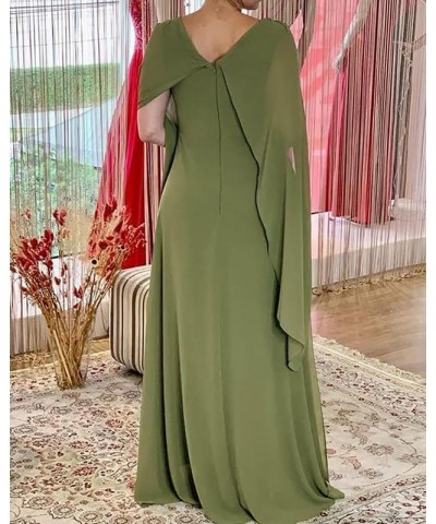 Mother of The Bride Dresses for Wedding Long Evening Formal Dress Chiffon Wedding Guest Groom Dresses with Cape Rose Pink $38...