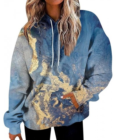 Hoodies For Women,Women's Fashion Tie Dye Hooded Pullover Oversized Casual Comfy Drawstring Sweatshirt With Pockets 1-blue $1...