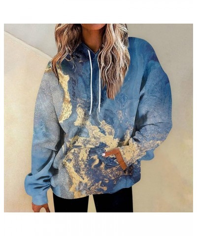 Hoodies For Women,Women's Fashion Tie Dye Hooded Pullover Oversized Casual Comfy Drawstring Sweatshirt With Pockets 1-blue $1...