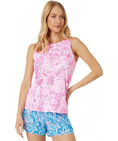 Renay Tank UPF 50+ Peony Pink Seaside Scene $32.24 Others