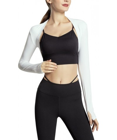 Shawl Arm Sleeves for Women Sun Protection Athletic Shrug Long Sleeve Crop Tops Yoga Sports Bolero White-new $13.63 Sweaters