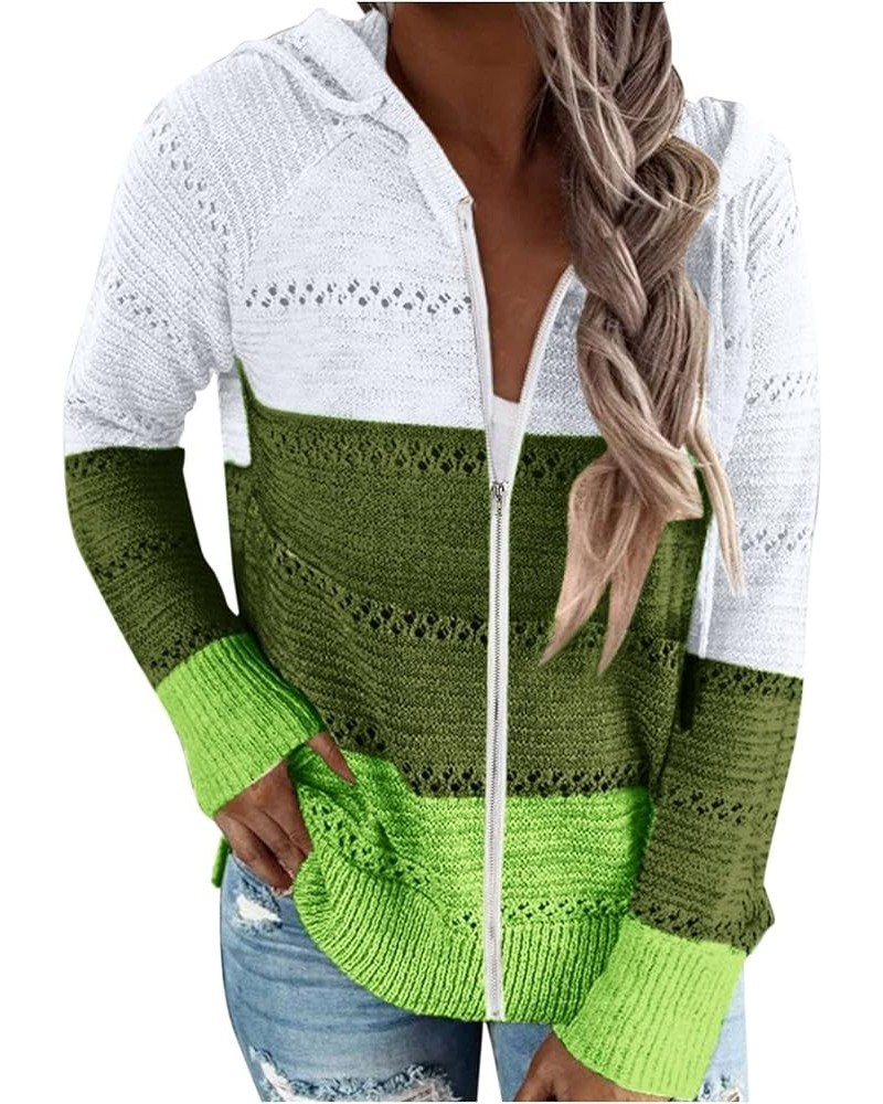 Womens Color Block Round Neck Knit Casual Long Sleeve Pullover Tops Sweater Blouse Tunic Fall Shirts Loose Fitting Ziooo-a01-...