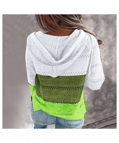 Womens Color Block Round Neck Knit Casual Long Sleeve Pullover Tops Sweater Blouse Tunic Fall Shirts Loose Fitting Ziooo-a01-...