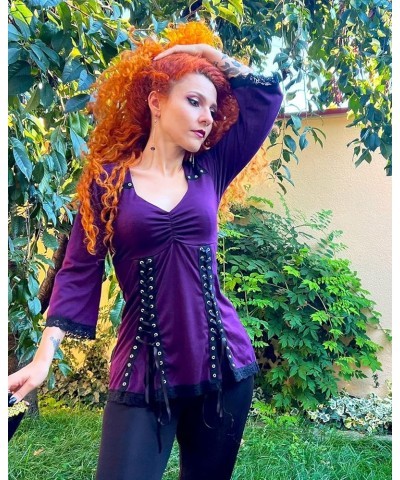 Electra Corset Top: Gothic Punk Rock Steampunk Women's Tunic Shirt for Everyday Halloween Cosplay Concerts Envy $22.05 Tops