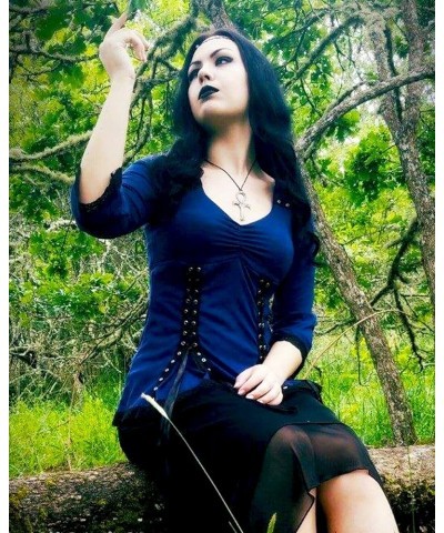 Electra Corset Top: Gothic Punk Rock Steampunk Women's Tunic Shirt for Everyday Halloween Cosplay Concerts Envy $22.05 Tops