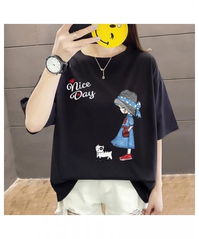 Graphic Print Nice Day Rap Style T Shirt,Women's Loose Oversize Streetwear Casual Tee Tops,Fit 40-150 KG Body. Black $15.65 Tops