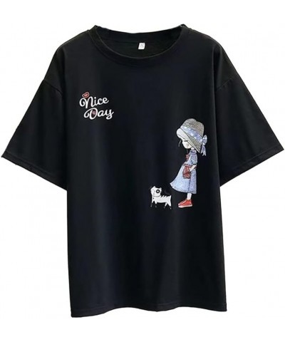 Graphic Print Nice Day Rap Style T Shirt,Women's Loose Oversize Streetwear Casual Tee Tops,Fit 40-150 KG Body. Black $15.65 Tops