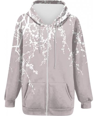 Womens Fall Fashion,Women's Long Sleeve Floral Print Sweatshirt Long Sleeve Pocket Jacket Zipper Hoodie Coat 3-beige $13.53 J...