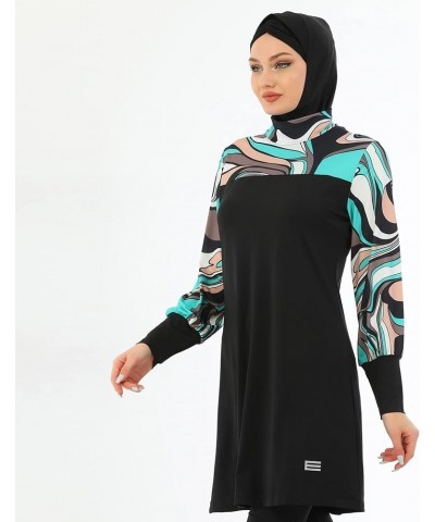 Islamic Long Sleeve Swimsuits for Women Modest Muslim 5 PCS | Full Cover Rash Guard Burkini | Arabic Swimwear Black Iv / Xl $...