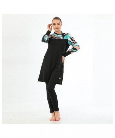 Islamic Long Sleeve Swimsuits for Women Modest Muslim 5 PCS | Full Cover Rash Guard Burkini | Arabic Swimwear Black Iv / Xl $...