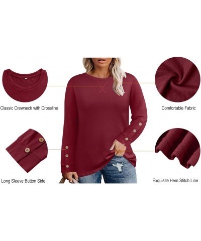 Plus Size Tops for Women Casual Long Sleeve Shirt Loose Blouses Tunics Fall Pullover XL-5XL A11b-red $14.49 Tops