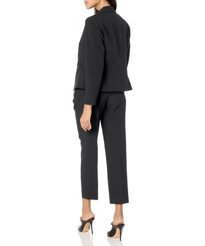 Women's Petite 2 Button Wasit Seam Jacket & Elastic Back Pant Black $43.14 Suits