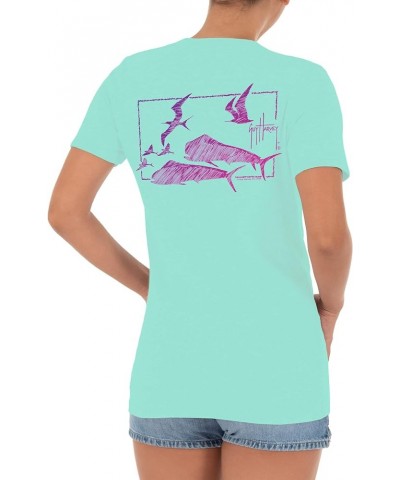 Women's Graphic Short Sleeve V-Neck T-Shirt Beach Glass $18.60 T-Shirts