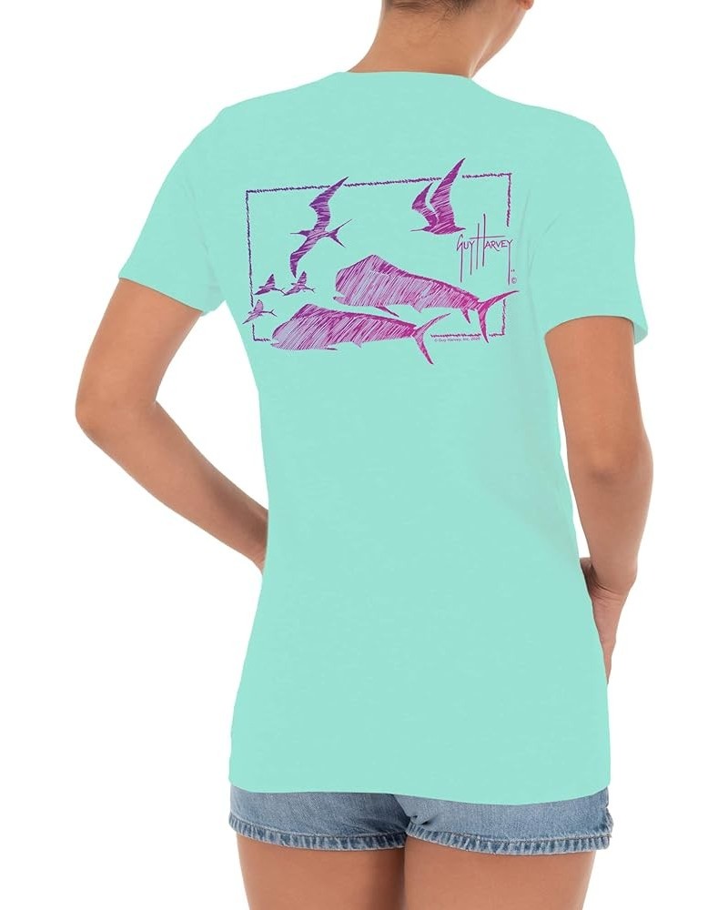 Women's Graphic Short Sleeve V-Neck T-Shirt Beach Glass $18.60 T-Shirts