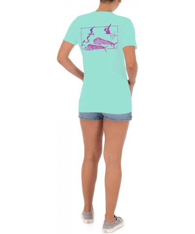 Women's Graphic Short Sleeve V-Neck T-Shirt Beach Glass $18.60 T-Shirts