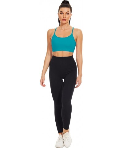 Sports Bra for Women Light Support Camisoles with Built in Bra Crop Top Pack Teal $11.12 Lingerie