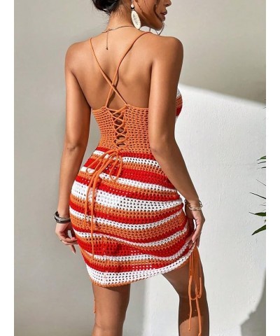 Women's Bathing Suit Cover Ups Beach Cami Dress Crochet Swimsuits Swimwear Multicolor $19.07 Swimsuits