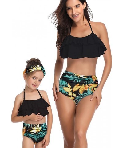 Summer Cute Baby Girls Bikini Set Family Matching Swimwear Mommy and Me Swimsuit Yellow Flower $11.72 Swimsuits