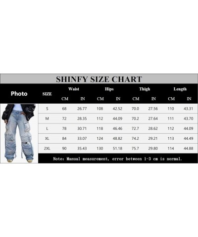 Women's Cargo Jeans High Waisted Loose Wide Leg Y2K Baggy Denim Cargo Pants with Flap Pockets 01-black $22.96 Jeans