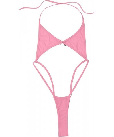 Womens Extreme Sexy Bikini Monokini Micro G String Sling Shot Bathing Suit Stripper Swimwear Type a Pink $8.64 Swimsuits