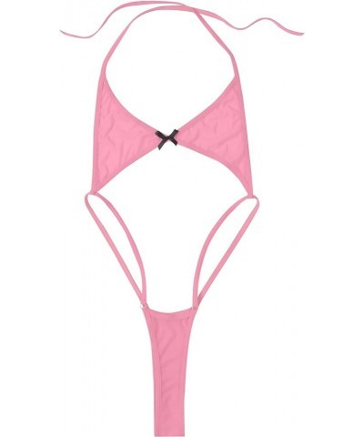 Womens Extreme Sexy Bikini Monokini Micro G String Sling Shot Bathing Suit Stripper Swimwear Type a Pink $8.64 Swimsuits