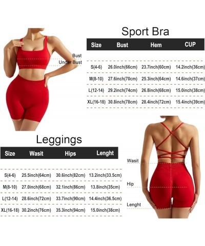 Women Seamless Workout Sets Backless Sport Bra High Waisted Booty Shorts Outfits 066-dark Coffee $10.35 Activewear