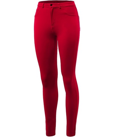 Women's Comfort Mordern Stretch Skinny Ponte Pants (S-3XL) Red $16.73 Pants