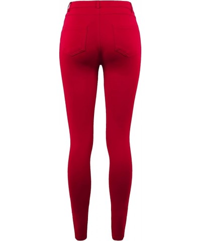 Women's Comfort Mordern Stretch Skinny Ponte Pants (S-3XL) Red $16.73 Pants