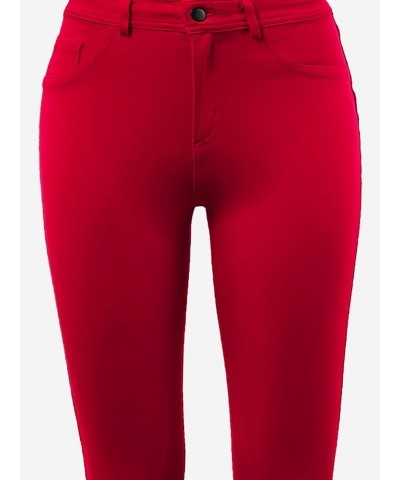 Women's Comfort Mordern Stretch Skinny Ponte Pants (S-3XL) Red $16.73 Pants