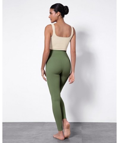 Cloud Feeling Twist Yoga Leggings for Women 25" / 28" High Waist Crossover Yoga Pants Full Length Dark Olive $11.49 Leggings