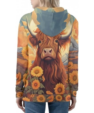 Zip Up Women's Hoodies & Sweatshirts XS-5XL Sunflower Cow Daisy $12.82 Hoodies & Sweatshirts