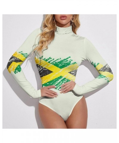 Albanian Flag Women's Mock Turtle Neck Long Sleeve Tops Bodysuit Jumpsuit S Large Style-2 $15.26 Bodysuits