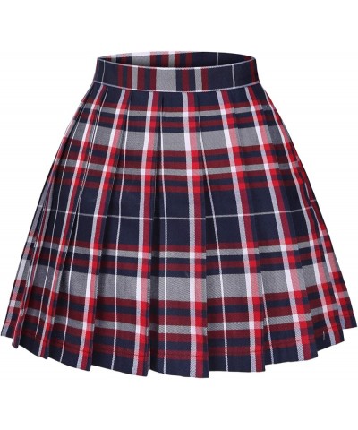 Women's High Waist Pleated Cosplay Cheer Skirt Mini School Tennis Skirts Thanksgiving Day Christmas Skirt Plaid 37 $10.25 Skirts