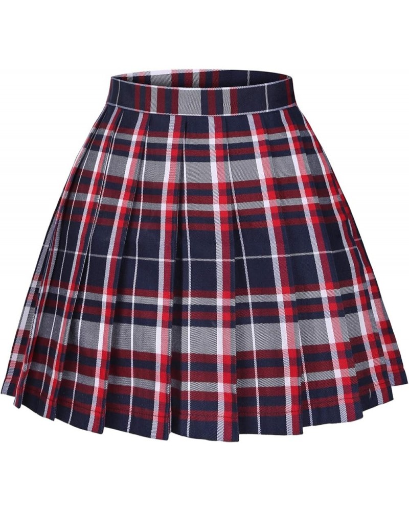 Women's High Waist Pleated Cosplay Cheer Skirt Mini School Tennis Skirts Thanksgiving Day Christmas Skirt Plaid 37 $10.25 Skirts