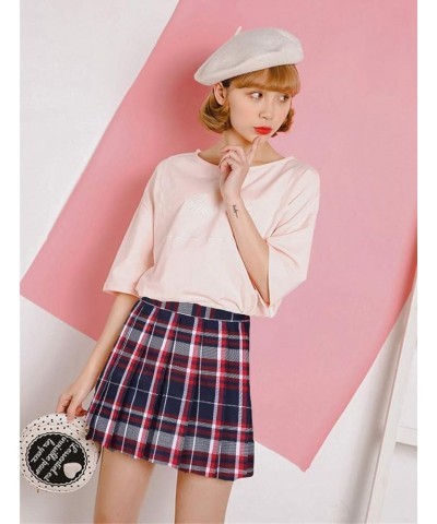 Women's High Waist Pleated Cosplay Cheer Skirt Mini School Tennis Skirts Thanksgiving Day Christmas Skirt Plaid 37 $10.25 Skirts