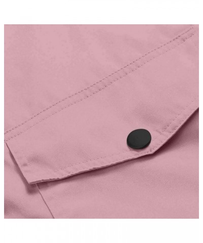 Waterproof Rain Jacket for Women Solid Stripe Hooded Windbreaker Lightweight Windproof Packable Pockets Rain Coat 03-pink $12...