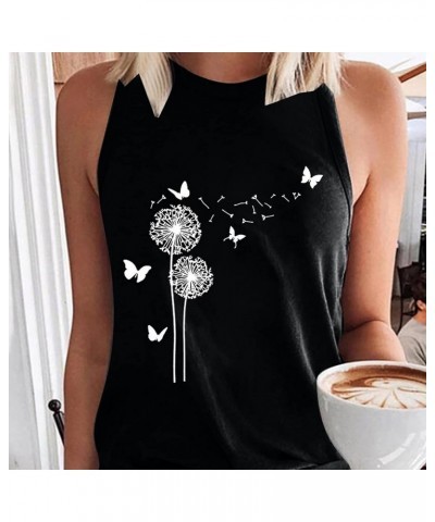 Tank Top for Women, Summer Casual Fashion Dandelion Print Workout Vest Shirt Lady Sexy Sleeveless Loose Fitting Blouse A01bla...