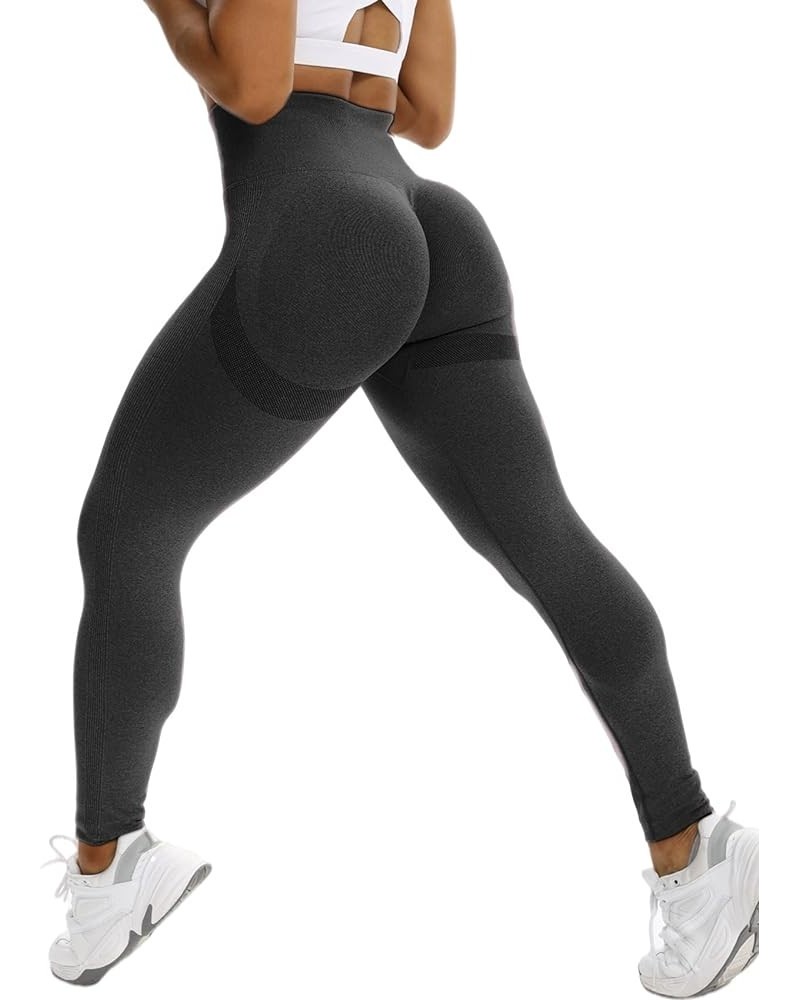 Women High Waisted Seamless Leggings Smile Contour Workout Gym Yoga Pants Tights C Booty Smile Black $12.99 Leggings