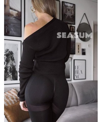 Women High Waisted Seamless Leggings Smile Contour Workout Gym Yoga Pants Tights C Booty Smile Black $12.99 Leggings