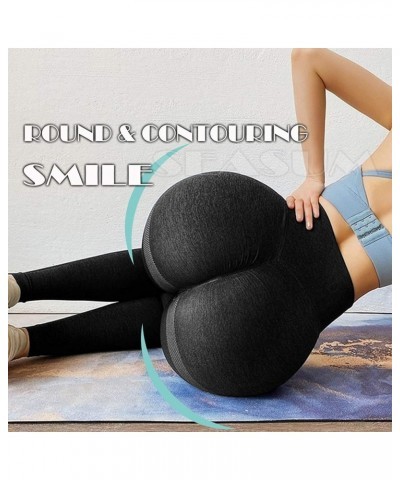 Women High Waisted Seamless Leggings Smile Contour Workout Gym Yoga Pants Tights C Booty Smile Black $12.99 Leggings