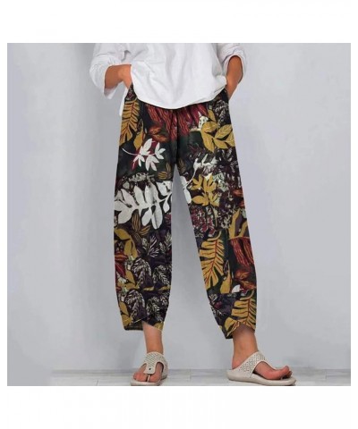 2023 Womens Cotton Linen Pants Fashion Retro Bohemian Beach Wide-Leg Trousers Summer Ladies Nine-Point Harem Pants Khaki6 $8....