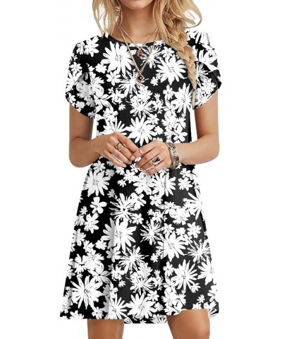 Women's Summer Cover Ups Dress Loose Soft Cover Up for Swimwear Beach Sundress Black Sun Flower $15.64 Swimsuits