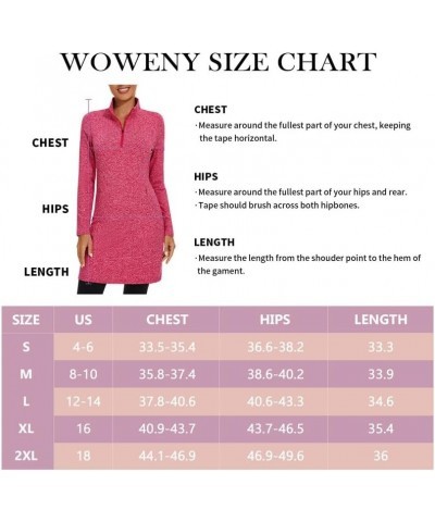 Women's Fleece Dress Thermal Sweatshirt Tunic Dress Long Quarter Zip Pullover Polar Winter Dress with Pocket Pink $21.15 Jackets