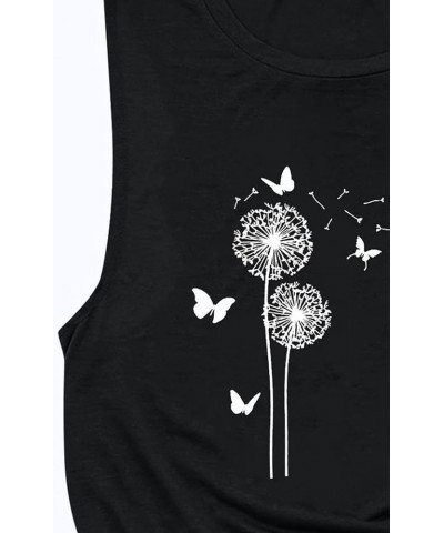 Tank Top for Women, Summer Casual Fashion Dandelion Print Workout Vest Shirt Lady Sexy Sleeveless Loose Fitting Blouse A01bla...